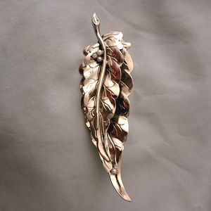 1930's sterling silver double leaf brooch